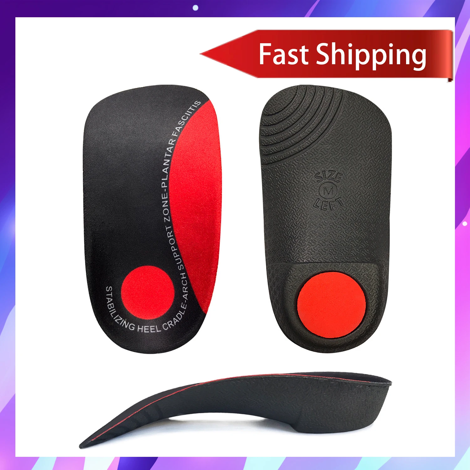 Plantar fasciitis Relief Support pad Flat Foot Correction Half pad Arch support pad Relieves foot pain valgus orthopedic insole
Plantar fasciitis Relief Support pad Flat Foot Correction Half pad Arch support pad Relieves foot pain valgus orthopedic insole