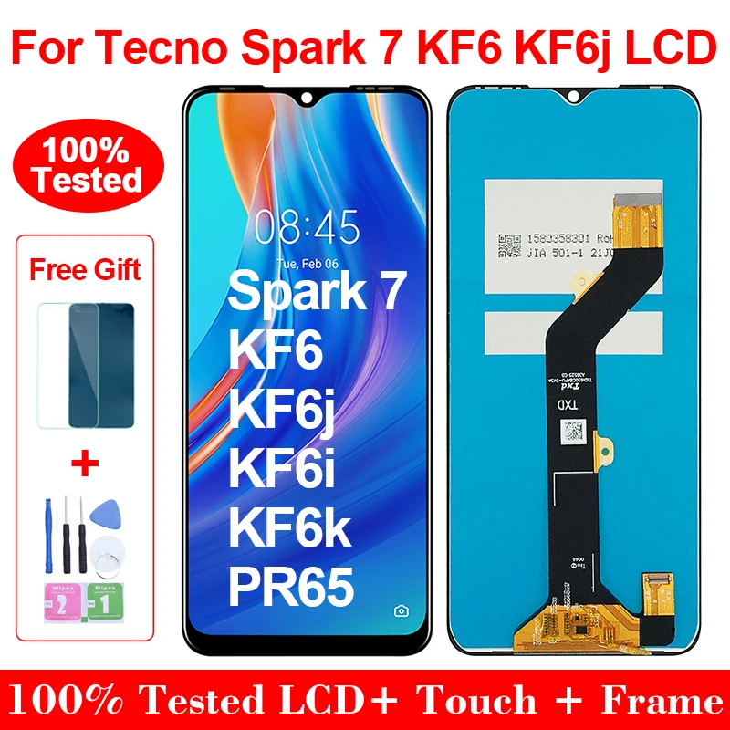 6.5"Original For Tecno Spark 7 KF6j LCD KF6 KF6h KF6k KF6i PR65 KF6N Display Touch Screen Digitizer Assembly Replacement Parts 
6.5"Original For Tecno Spark 7 KF6j LCD KF6 KF6h KF6k KF6i PR65 KF6N Display Touch Screen Digitizer Assembly Replacement Parts