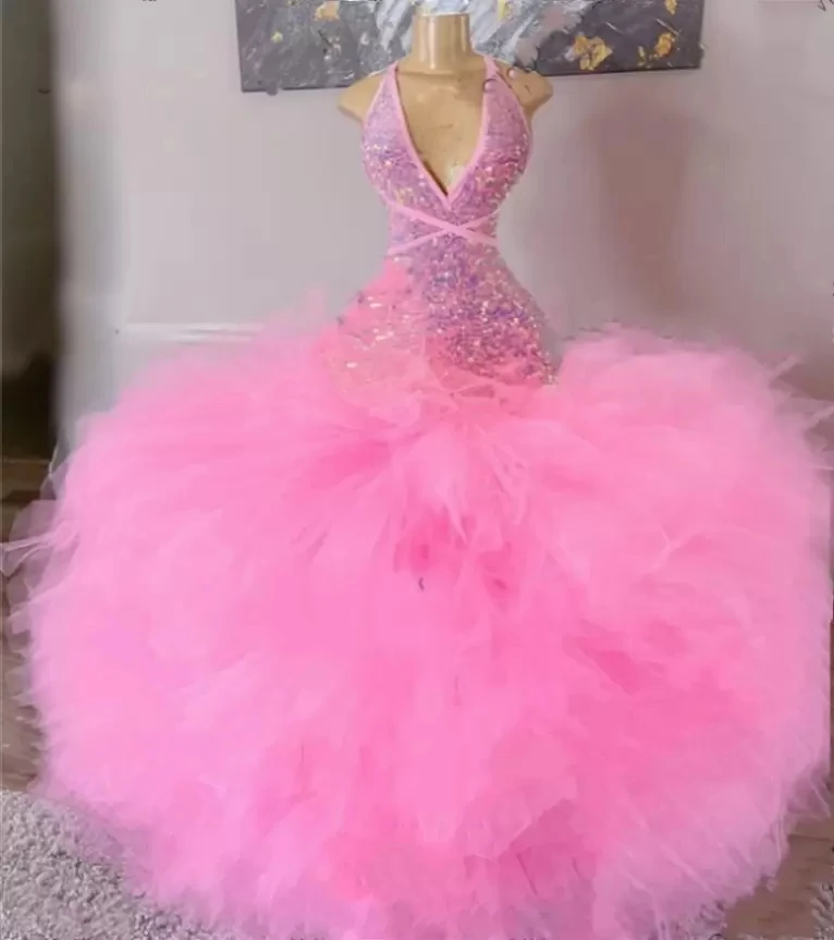 Sparkly Pink Long Prom Dress For Black Girls 2023 Sequined Tutu Tulle Long Birthday Party Gowns Backless Sexy Robe De Soiree
Sparkly Pink Long Prom Dress For Black Girls 2023 Sequined Tutu Tulle Long Birthday Party Gowns Backless Sexy Robe De Soiree