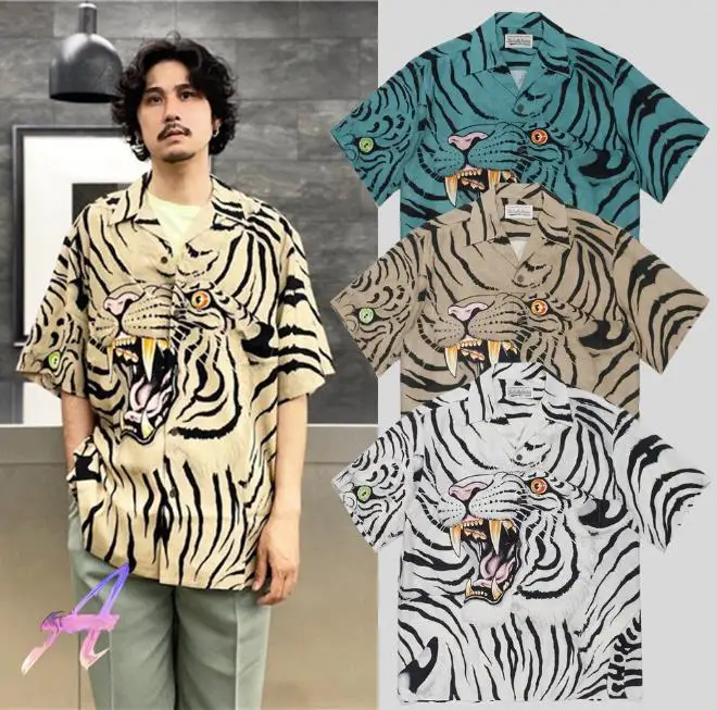 Summer Men's Clothes WACKO Shirts Tiger Full Print High Street Short Sleeve Hawaiian Shirt
Summer Men's Clothes WACKO Shirts Tiger Full Print High Street Short Sleeve Hawaiian Shirt