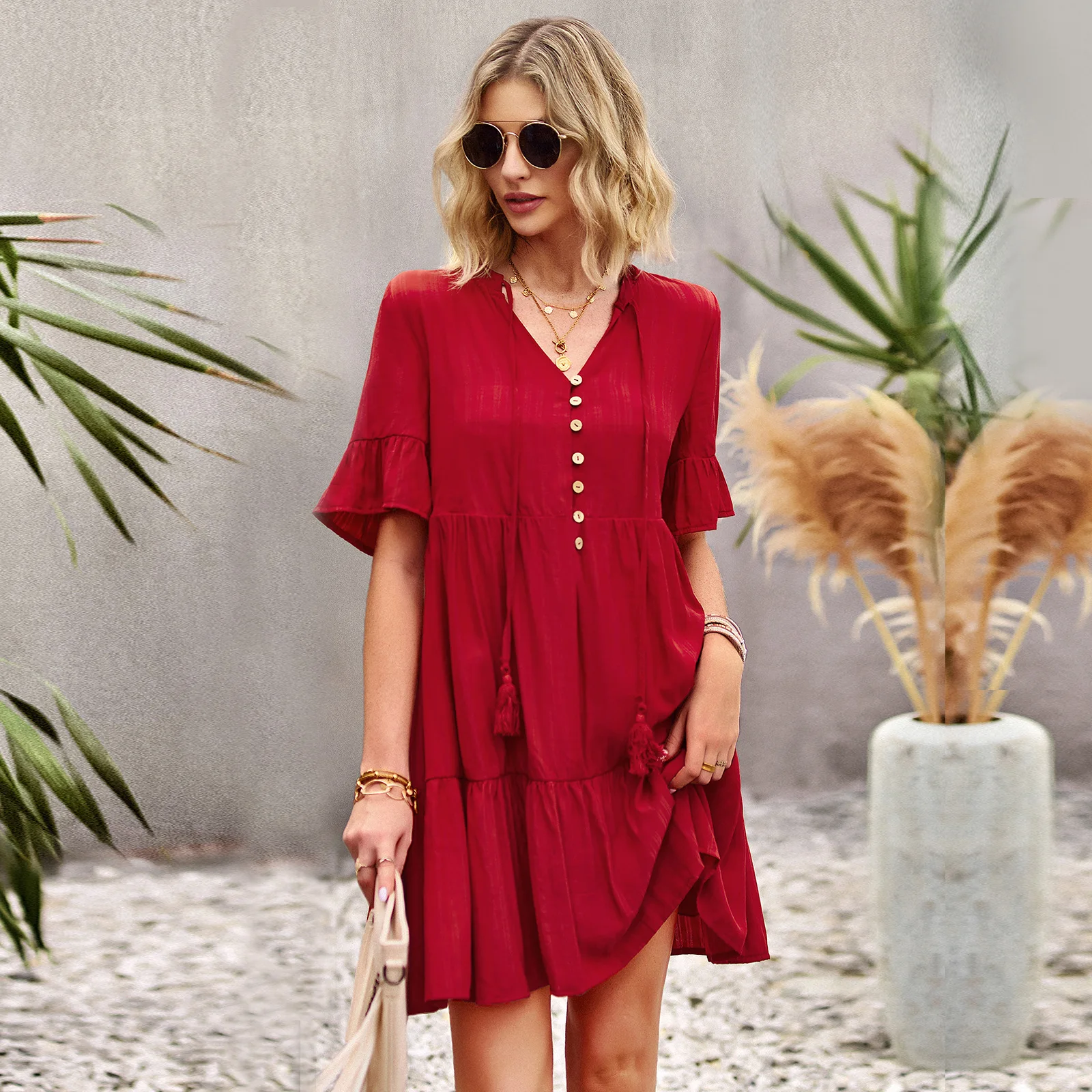 Women's Dress Solid Color Fashion Dress Spring/Summer Elegant Elegant A-Swing Skirt vintage dress
Women's Dress Solid Color Fashion Dress Spring/Summer Elegant Elegant A-Swing Skirt vintage dress