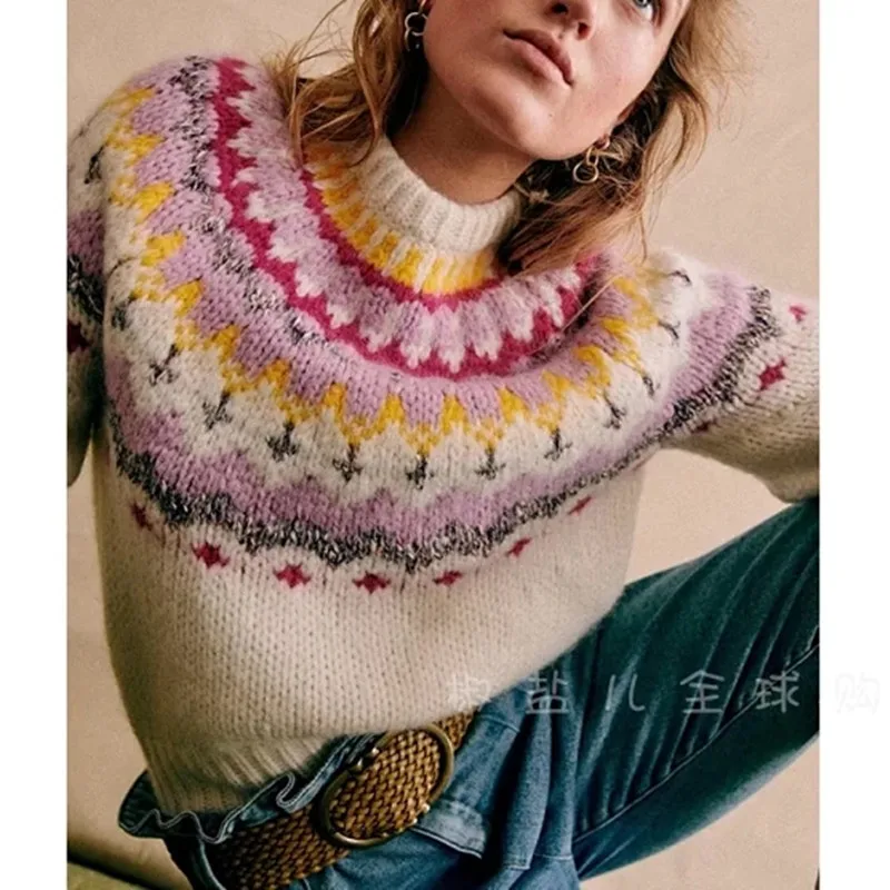 Women Knitted Sweater O-Neck Fashion Female Long Sleeve Christmas Jacquard Knitwear Pullover
Women Knitted Sweater O-Neck Fashion Female Long Sleeve Christmas Jacquard Knitwear Pullover