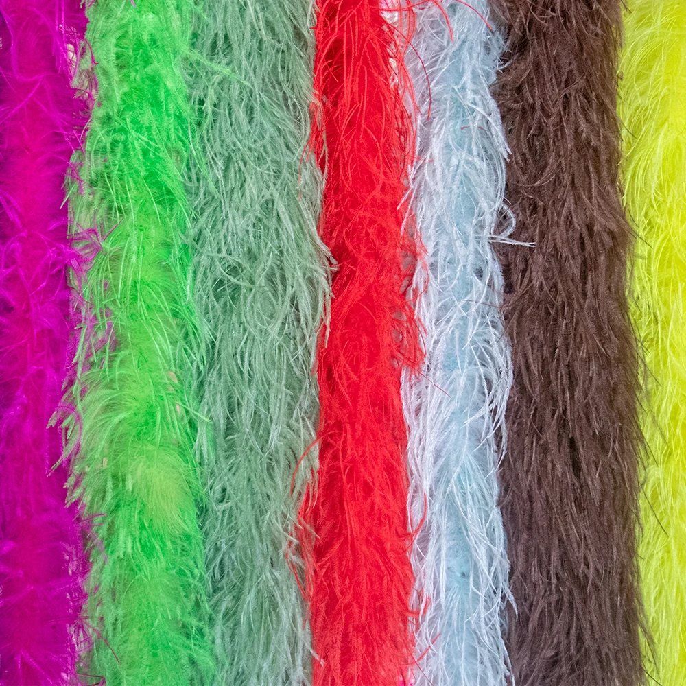 

0.5 1 2 3M 6 Ply Ostrich Feathers Boa Decoration for Party Wedding Clothes Sewing Dress Shawl Crafts Plumes Needlework Accessory
