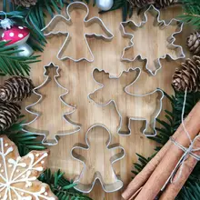 1PC Christmas Cookie Mould Gingerbread Man/Tree/Snowflake Sainless Steel Biscuit Cutters for Christmas DIY Baking Supplies