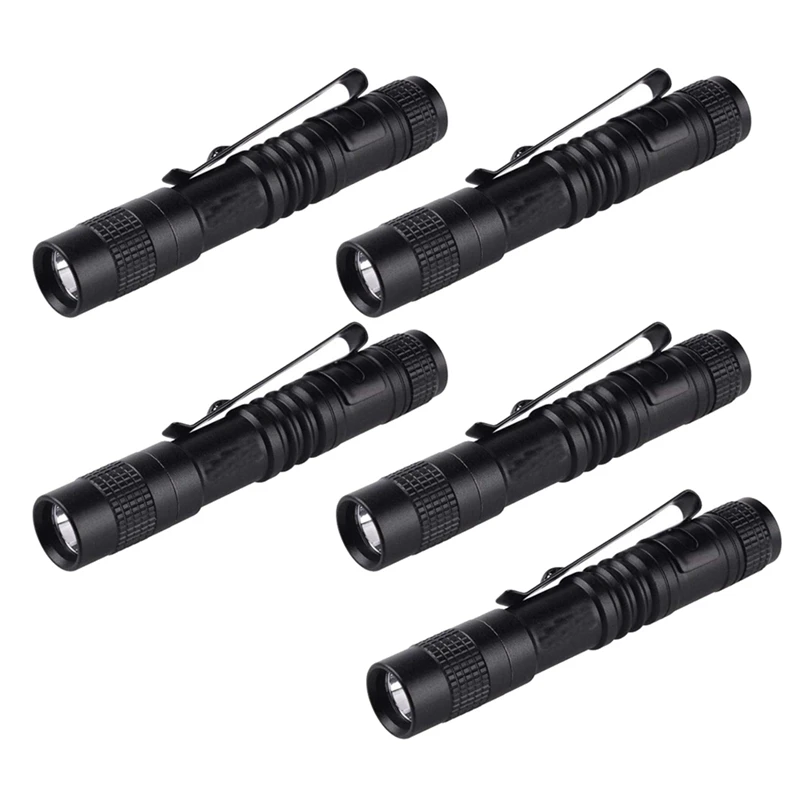 

Retail 5X Flashlight Pen Torch Super Small Mini AAA XPE-R3 LED Lamp Belt Clip Light Pocket Torch With Holster