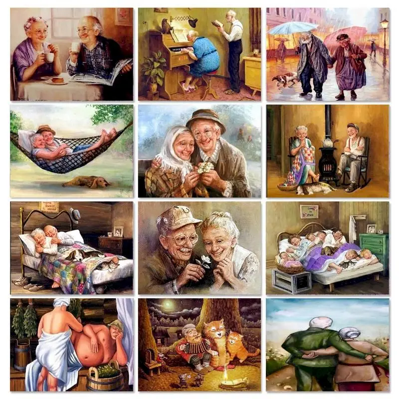 GATYZTORY Oil Painting By Numbers 40x50cm Kits Old Couple Drawing By Numbers Wall Art Canvas Paint For Painting For Diy Gift
GATYZTORY Oil Painting By Numbers 40x50cm Kits Old Couple Drawing By Numbers Wall Art Canvas Paint For Painting For Diy Gift
