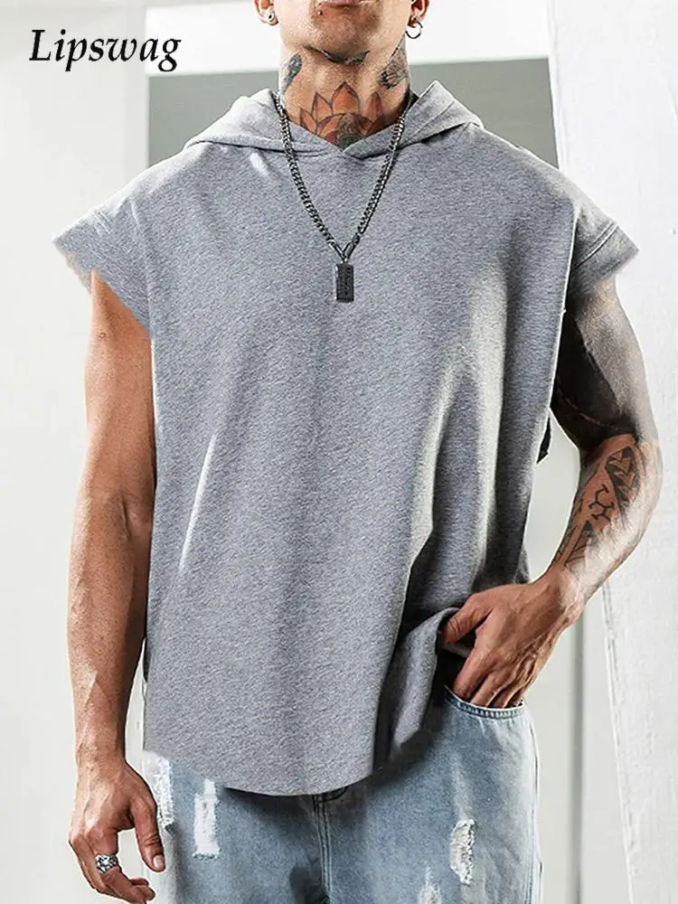 New Fashion Sleeveless Hooded T-shirts Men Summer Loose Solid Hoodie Pullover Mens Casual Tank Tops Hip Hop Tee Shirt Streetwear
New Fashion Sleeveless Hooded T-shirts Men Summer Loose Solid Hoodie Pullover Mens Casual Tank Tops Hip Hop Tee Shirt Streetwear