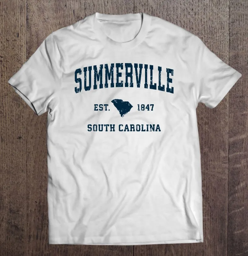 Summerville Южная Каролина Sc винтажный спортивный темно-синий Принт пуловер футболка для мужчин винтажная рубашка мужская одежда футболка мужск... 
Summerville Южная Каролина Sc винтажный спортивный темно-синий Принт пуловер футболка для мужчин винтажная рубашка мужская одежда футболка мужск...