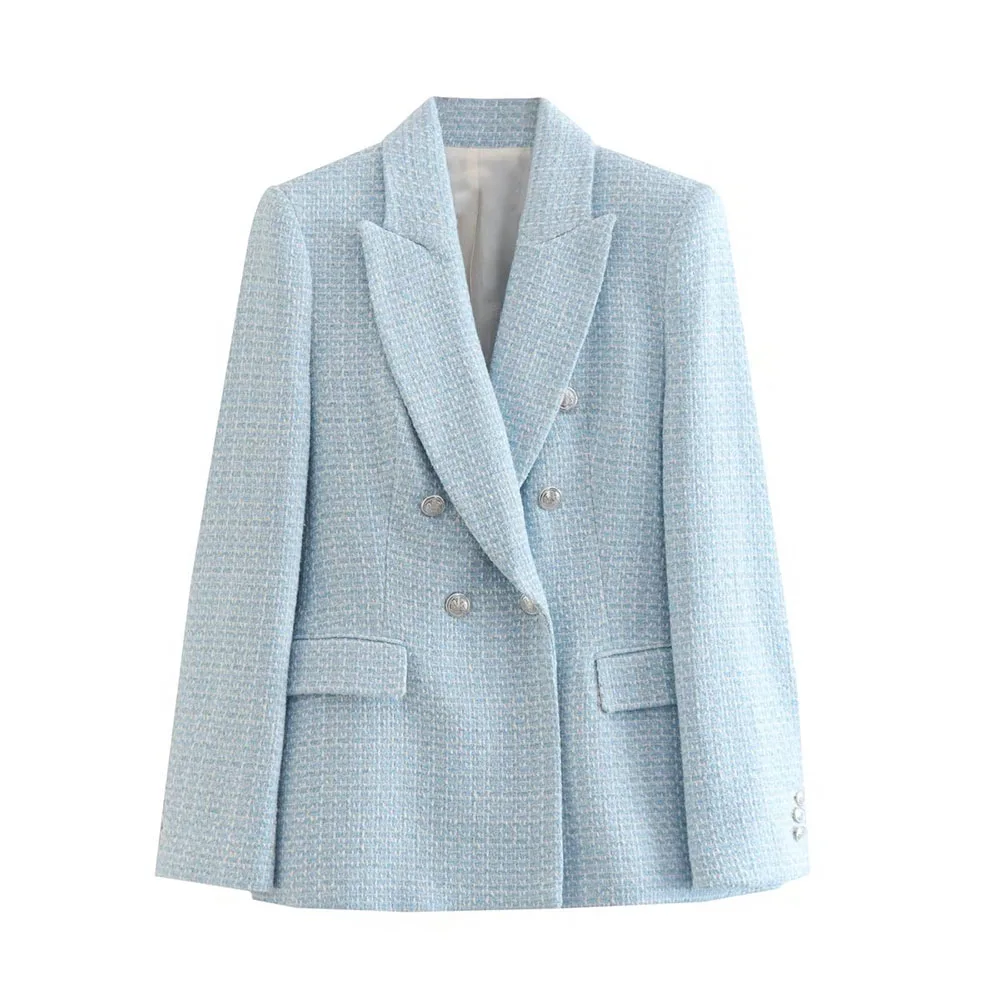 DiYiG Women's 2022 New Fashion Textured Double Breasted Blazer Vintage Flap Pockets Long Sleeve Female Outerwear Chic Top Mujer
DiYiG Women's 2022 New Fashion Textured Double Breasted Blazer Vintage Flap Pockets Long Sleeve Female Outerwear Chic Top Mujer