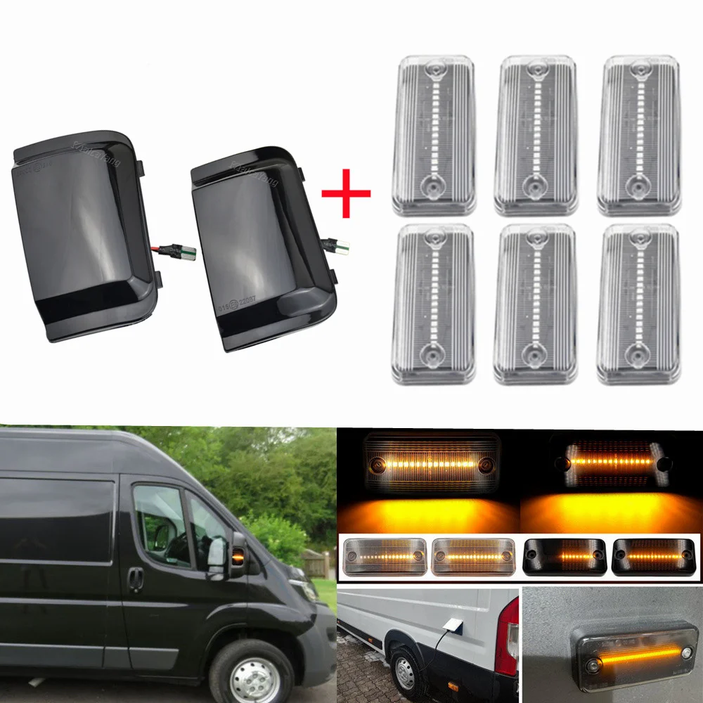 

1set Dynamic LED Side Marker Turn Signal Lights For Fiat Ducato Iveco Daily Peugeot Boxer Citroen Relay Jumper Jeep Cherokee MK2