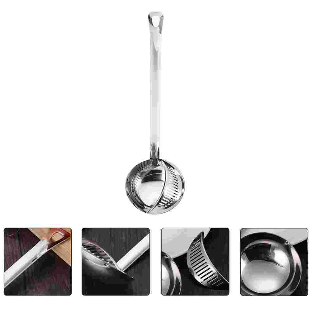 

Spoon Stainless Soup Steel Oil Ladle Strainer Serving Skimmer Spoons Slotted Separator Hot Scoop Pot Spidercookware Colander