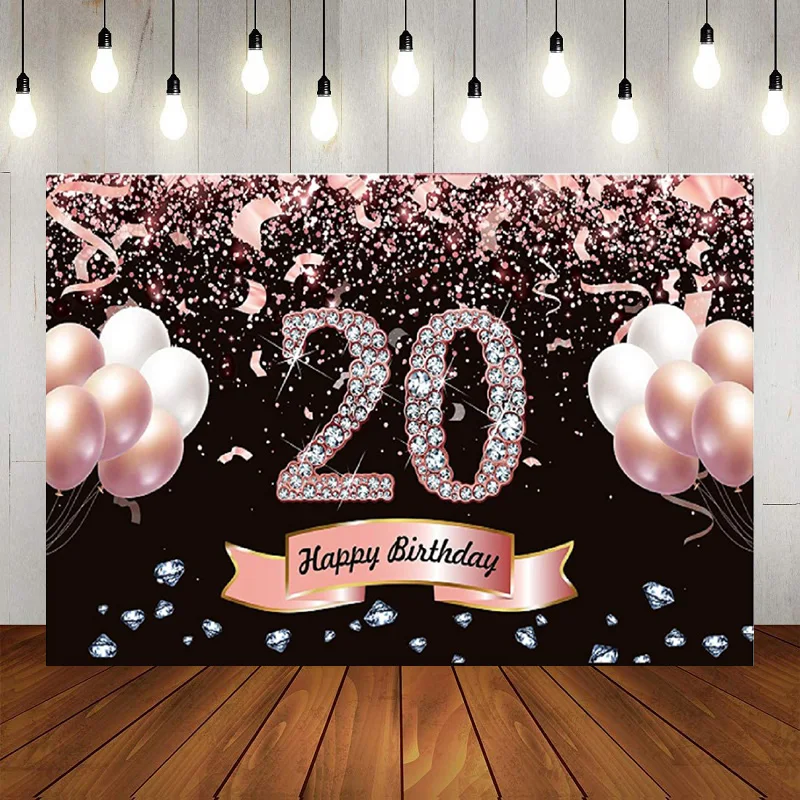 Happy 20th Birthday Decorations Party Banner Backdrop 20 Years Old Birthday Women Men Black Gold Photography Background Poster
Happy 20th Birthday Decorations Party Banner Backdrop 20 Years Old Birthday Women Men Black Gold Photography Background Poster