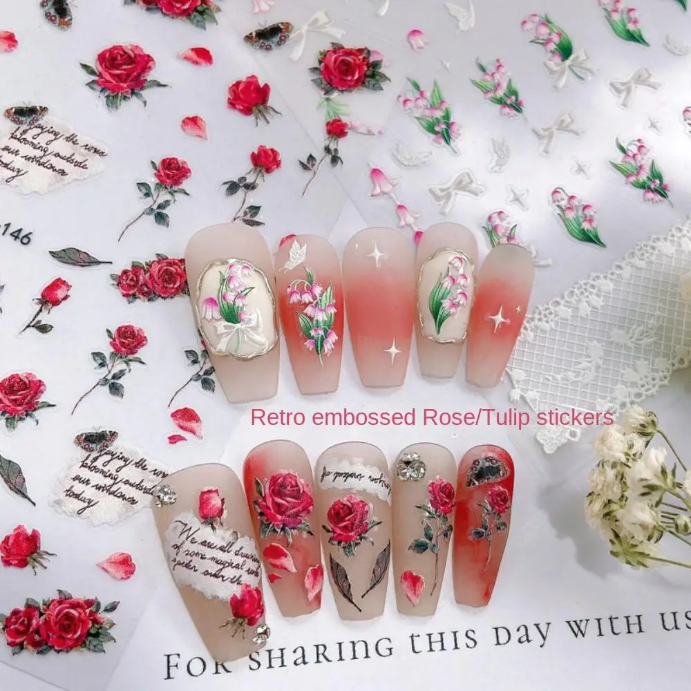 1Pc Vintage Tulip Flower Nail Art Sticker Elegant Butterfly Rose Nail Art Sticker Fashion Women Nail Decoration
1Pc Vintage Tulip Flower Nail Art Sticker Elegant Butterfly Rose Nail Art Sticker Fashion Women Nail Decoration