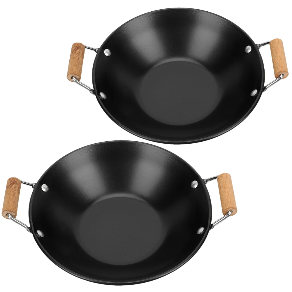 2 Pcs Stainless Steel Griddle Pot Handle Hot Pot Heavy Duty Wok Wooden Pre Seasoned Wok Kitchen Stockpot Individual
2 Pcs Stainless Steel Griddle Pot Handle Hot Pot Heavy Duty Wok Wooden Pre Seasoned Wok Kitchen Stockpot Individual