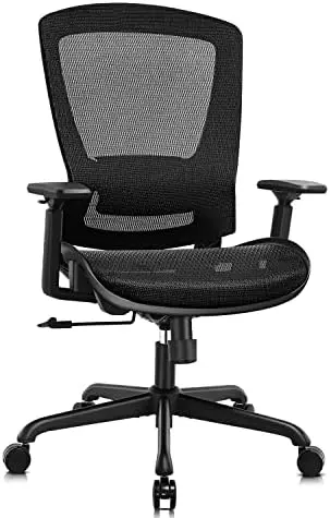 

Сетчатый офисный стул, эргономичный компьютерный стол, прочный офисный стул с высокой спинкой-регулируемая поддержка поясницы и подлокотники, с функцией наклона