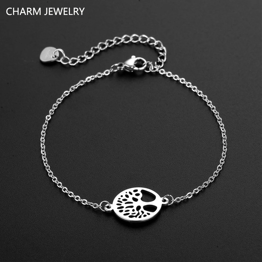 CHARM JEWELRY Tree Of Life Bracelet Stainless Steel Family Bracelets Round Chain Pendant Bangle For Women Jewelry Accessories
CHARM JEWELRY Tree Of Life Bracelet Stainless Steel Family Bracelets Round Chain Pendant Bangle For Women Jewelry Accessories