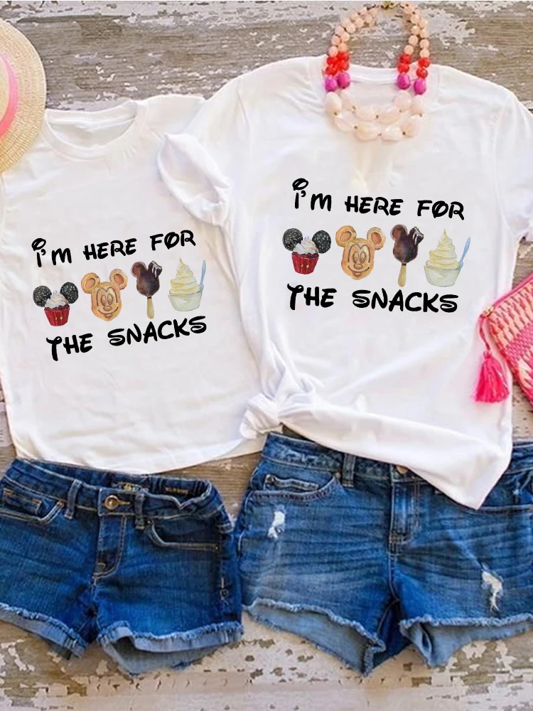 Disney Mickey Series The Snacks Women T Shirts Summer New Products Family Look Outfits Parent Child T-Shirts Casual Ice Cream
Disney Mickey Series The Snacks Women T Shirts Summer New Products Family Look Outfits Parent Child T-Shirts Casual Ice Cream