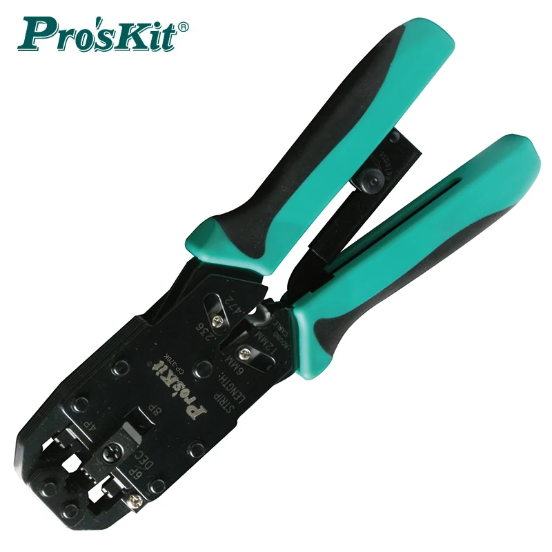 Pro'skit CP-376K 4/6/8P Ratchet network terminal crimping tool, wire stripper, professional modular crimping strip cutting tool
Pro'skit CP-376K 4/6/8P Ratchet network terminal crimping tool, wire stripper, professional modular crimping strip cutting tool