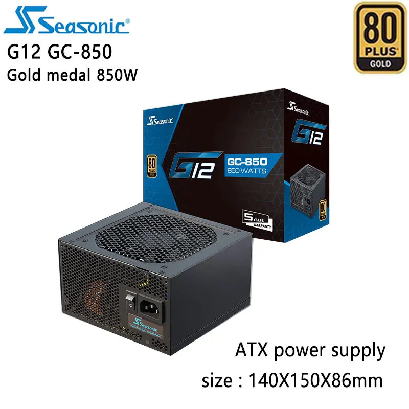 Seasonic G12 GC-850 ATX источник питания 850 Вт Gold Medal 80PLUS 14 см, Интеллектуальный источник питания вентилятора контроля температуры
Seasonic G12 GC-850 ATX источник питания 850 Вт Gold Medal 80PLUS 14 см, Интеллектуальный источник питания вентилятора контроля температуры