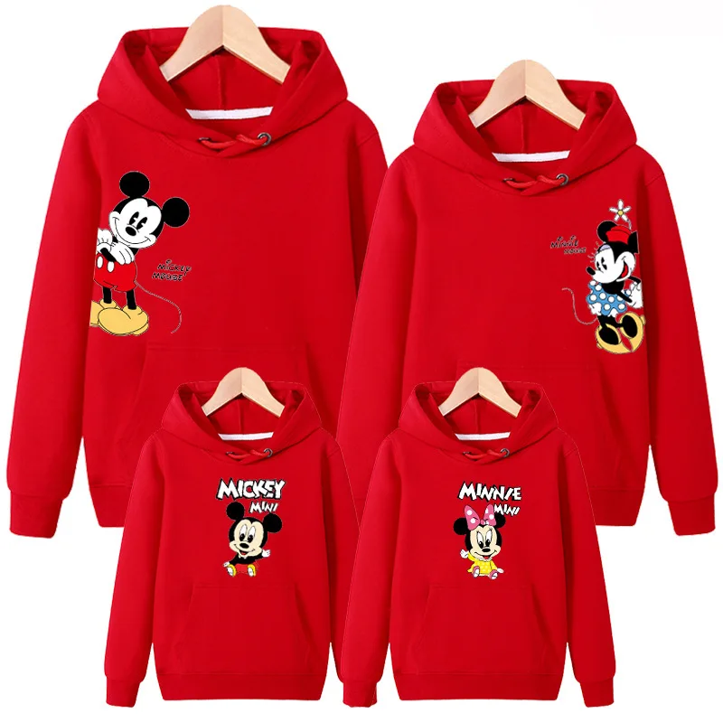 

Family Matching Outfits Father Mother Son Daughter Clothing Mom Daddy and Boy Girl Mickey Minnie Hoodie Family Look Sweater