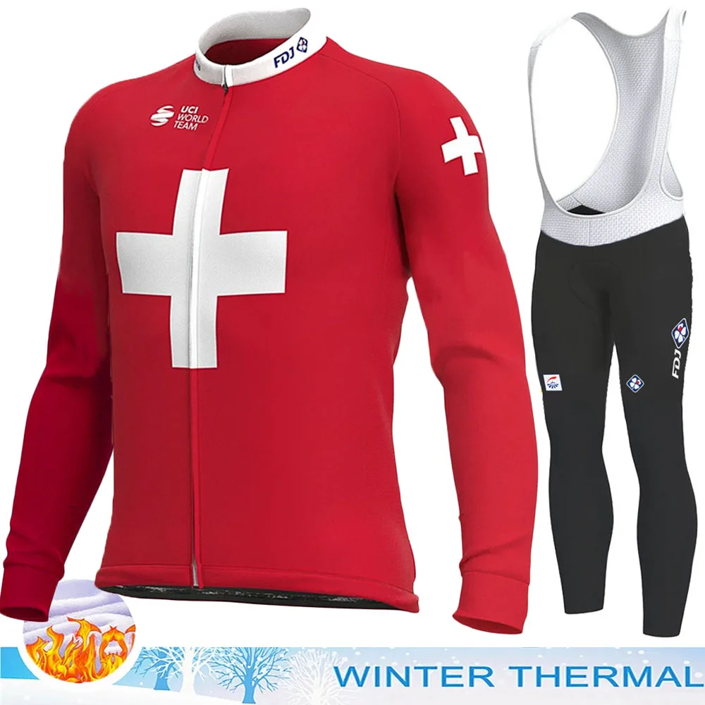 FDJ Cycling Jersey Winter Set 2022 Swiss Cycling Clothing Long Sleeve Pants Bib Uniform Race Suit Bike Shirts Ropa Ciclismo
FDJ Cycling Jersey Winter Set 2022 Swiss Cycling Clothing Long Sleeve Pants Bib Uniform Race Suit Bike Shirts Ropa Ciclismo