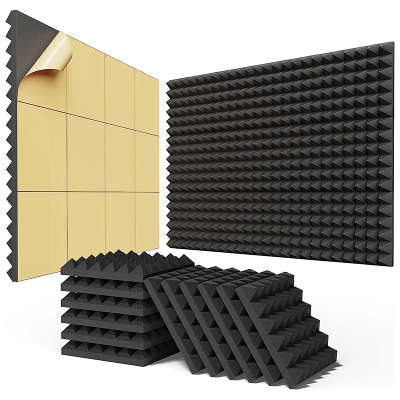 24PCS Self-Adhesive Sound Proof Foam Panels 2X12x12in,Fast Expand Acoustic Panels, Pyramid Design Soundproof Wall Panels
24PCS Self-Adhesive Sound Proof Foam Panels 2X12x12in,Fast Expand Acoustic Panels, Pyramid Design Soundproof Wall Panels