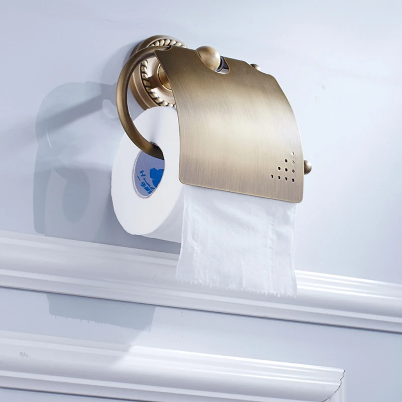 Antique Tissue Roll Dispenser Toilet Paper Holder Home Wall Hanging Toilet Tissue Holder with Baffle Bathroom Hardware B03E
Antique Tissue Roll Dispenser Toilet Paper Holder Home Wall Hanging Toilet Tissue Holder with Baffle Bathroom Hardware B03E