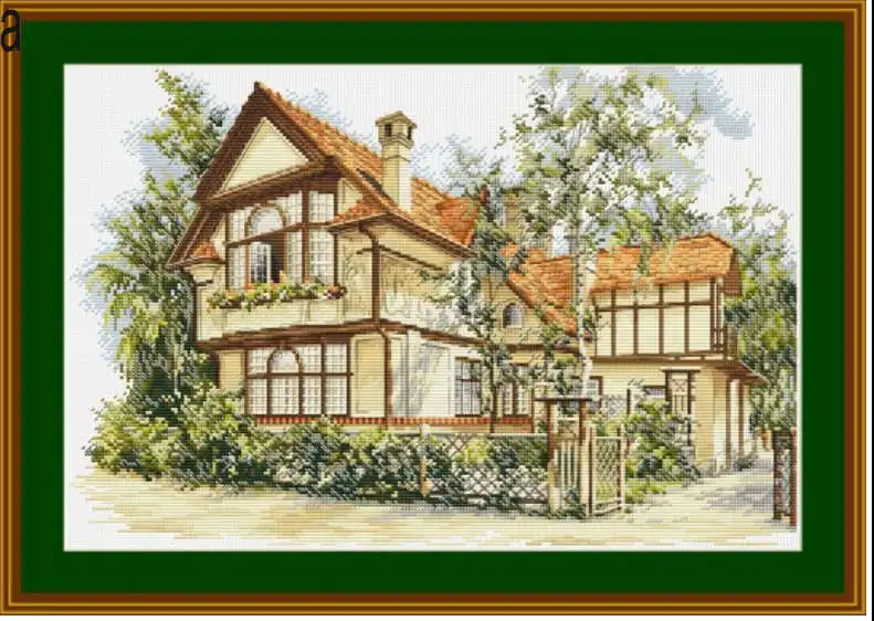 

Top Selling Rural Landscape Cottage 51-37 Embroidery DIY 14CT Unprinted Arts Cross stitch kits Set Cross-Stitching Home Decor