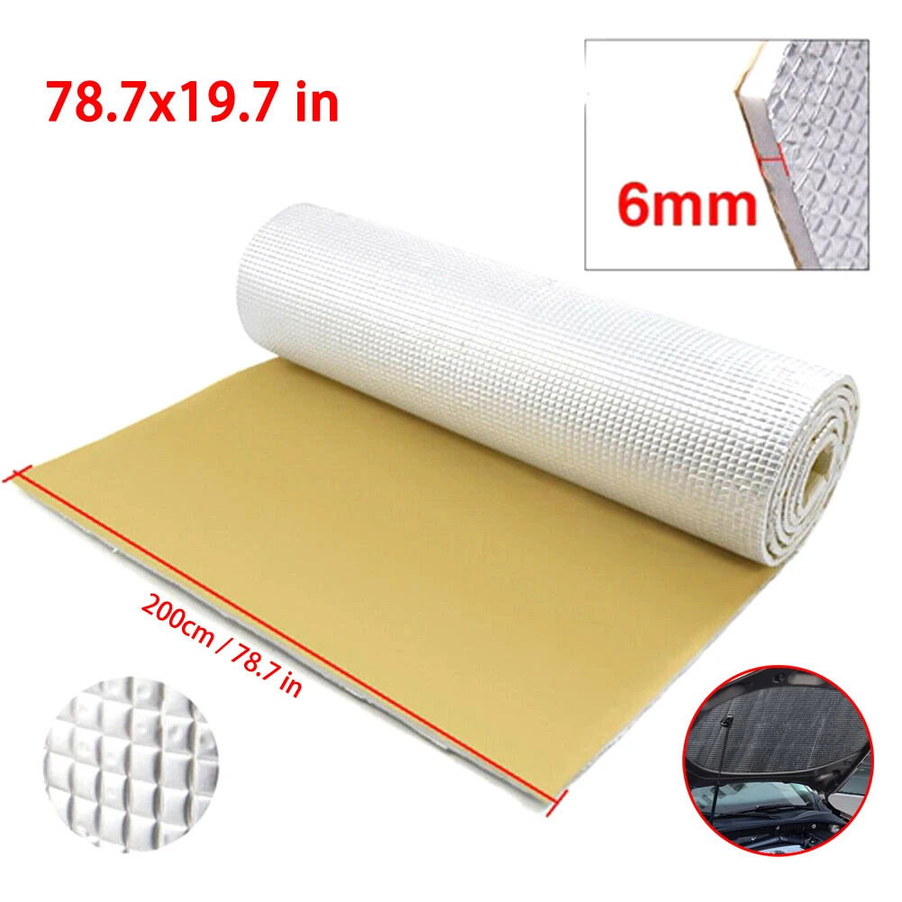 6mm 78.7" x 19.7" Thick Aluminum Foil Muffler Cotton Car Indoor Heat Sound Deadening Insulation Soundproof Reduce Noise Mat
6mm 78.7" x 19.7" Thick Aluminum Foil Muffler Cotton Car Indoor Heat Sound Deadening Insulation Soundproof Reduce Noise Mat