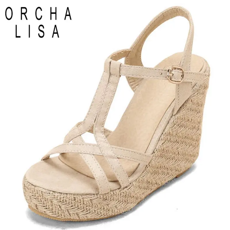 ORCHA LISA Woman Sandals Esparddrilles Ankle Buckle Straps Casual Platform Wedge Concise Big Size 30-48 Black Blue Summer S3614
ORCHA LISA Woman Sandals Esparddrilles Ankle Buckle Straps Casual Platform Wedge Concise Big Size 30-48 Black Blue Summer S3614