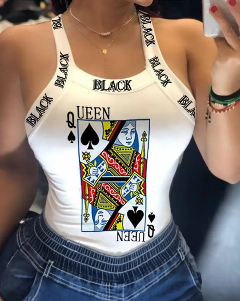 Fashion Women's Sexy Sling Print T-Shirt Small Vest Top Summer Casual Cool Sleeveless Top
Fashion Women's Sexy Sling Print T-Shirt Small Vest Top Summer Casual Cool Sleeveless Top