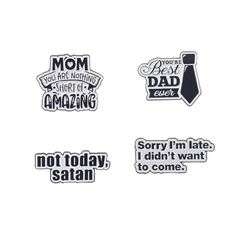 Personality Trend Not Today Satan Black And White Letters Pin Backpack Clothing Accessories Alloy Enamel Lapel Pins Brooches
Personality Trend Not Today Satan Black And White Letters Pin Backpack Clothing Accessories Alloy Enamel Lapel Pins Brooches