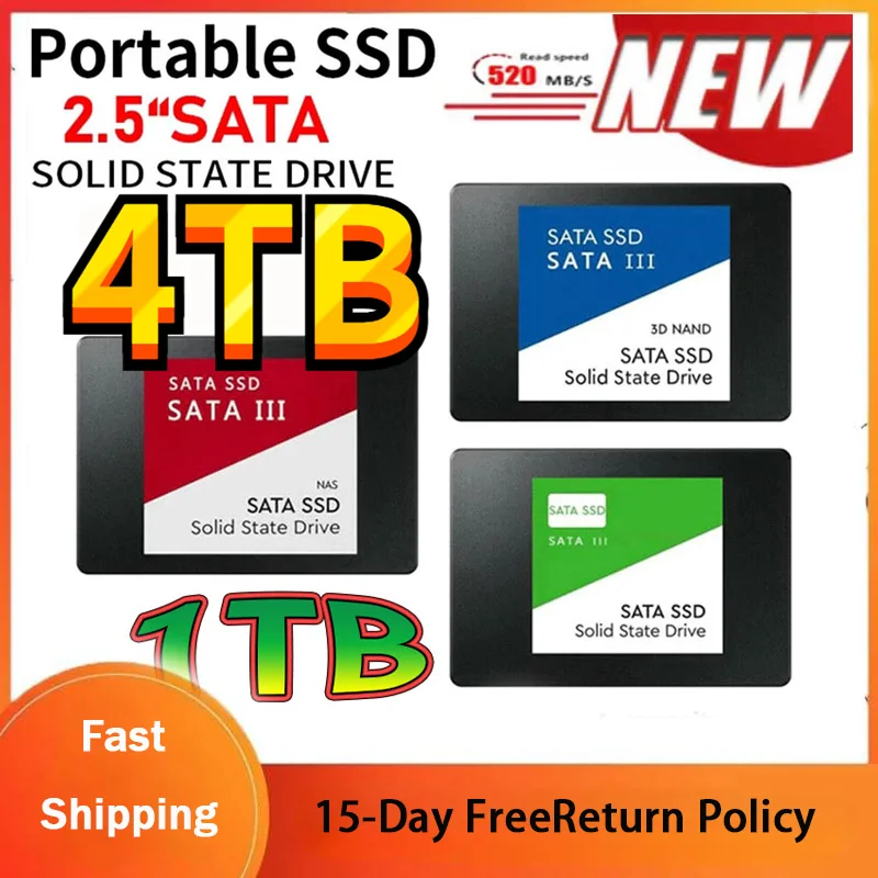 New 4TB SSD 2TB 2.5 Inch SATA.3 Hard Drive 1TB 500GB M.2 NGFF High Speed SSD Solid State Hard Disk for Notebook/Laptop 
New 4TB SSD 2TB 2.5 Inch SATA.3 Hard Drive 1TB 500GB M.2 NGFF High Speed SSD Solid State Hard Disk for Notebook/Laptop