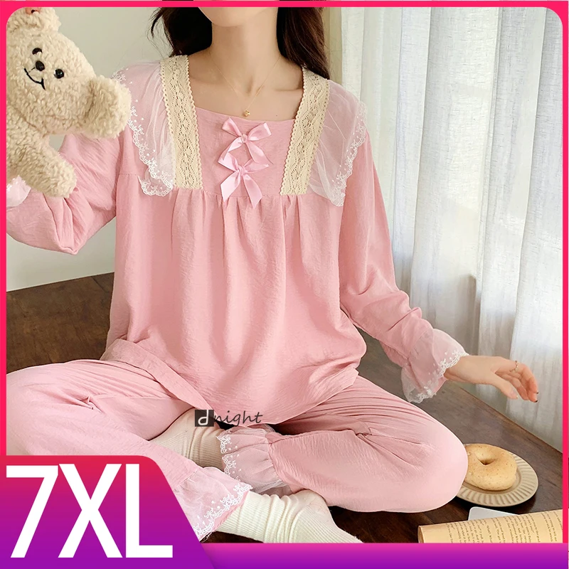 Женские пижамные комплекты из 2 предметов, одежда для сна, Хлопковая женская одежда для дома размером 7XL, 6XL, пижама, Хлопковая пижама с длинным рукавом, домашняя одежда, ночное белье
Женские пижамные комплекты из 2 предметов, одежда для сна, Хлопковая женская одежда для дома размером 7XL, 6XL, пижама, Хлопковая пижама с длинным рукавом, домашняя одежда, ночное белье