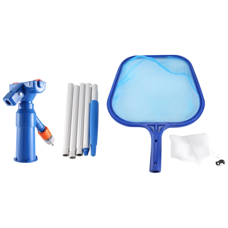 

Pool Vacuum Cleaner,2 In 1 Pool Cleaning Kit Portable Jet Vacuum Head Pool Maintenance Kit With 5 Pole Section & Skimmer