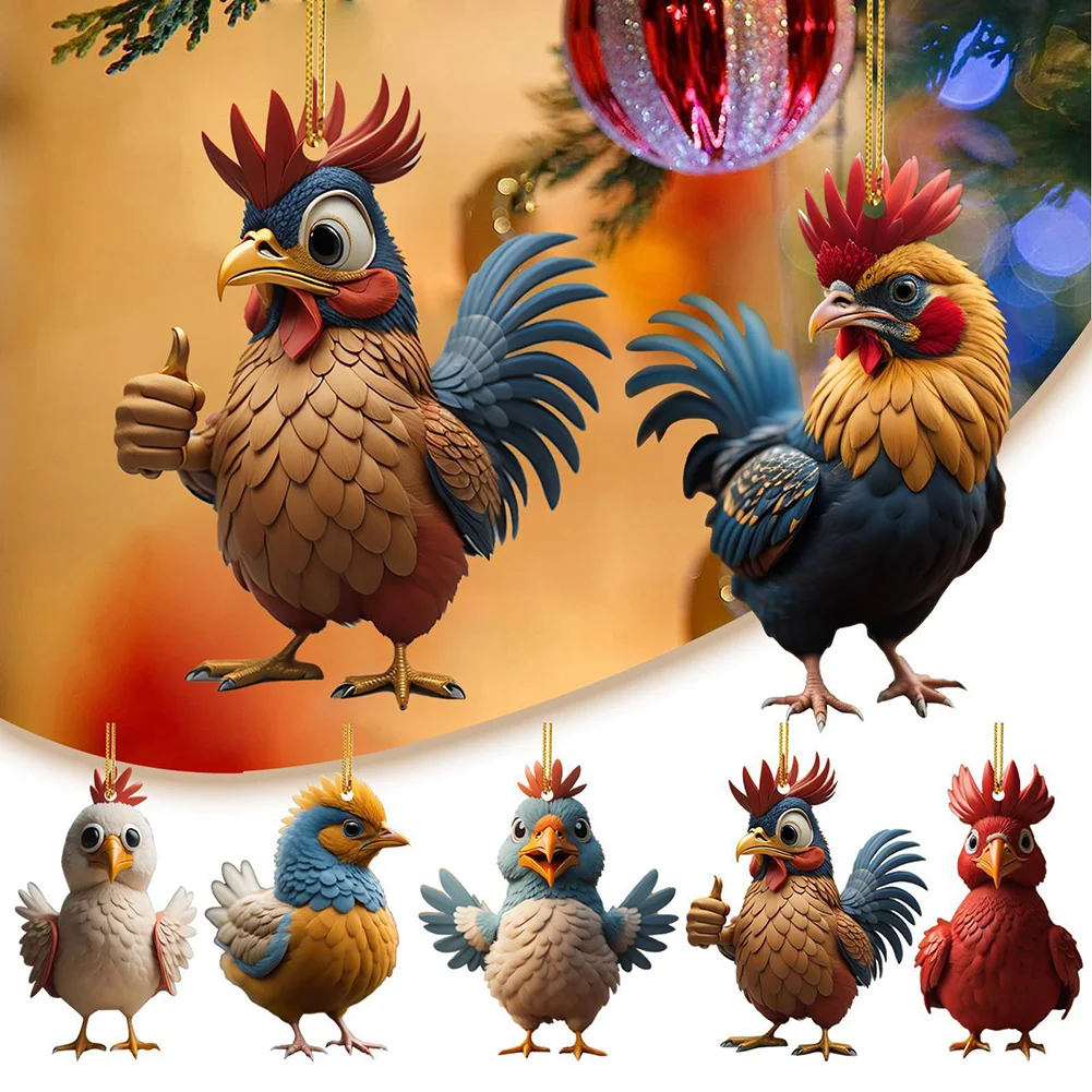 Fashionable Christmas Decoration Cute Cartoon Rooster Hanging Pendant Acrylic Keychain Car Drop Ornament Merry Christmas Decor
Fashionable Christmas Decoration Cute Cartoon Rooster Hanging Pendant Acrylic Keychain Car Drop Ornament Merry Christmas Decor