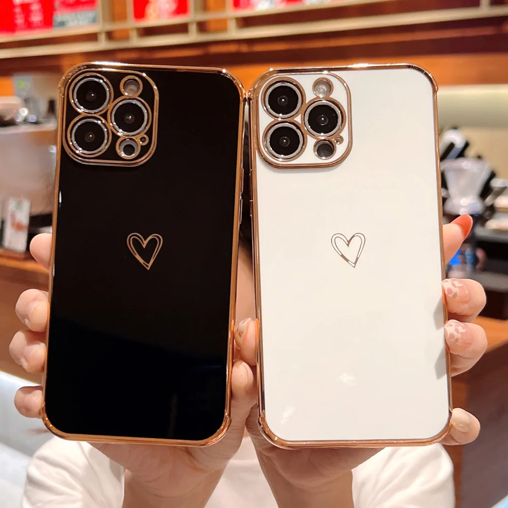 Plating Love Heart Phone Case For Iphone 11 12 XR X Xs Max 13 Pro Max 7 8 Plus SE 2022 2020 13 Mini Silicone Funda Soft Covers
Plating Love Heart Phone Case For Iphone 11 12 XR X Xs Max 13 Pro Max 7 8 Plus SE 2022 2020 13 Mini Silicone Funda Soft Covers