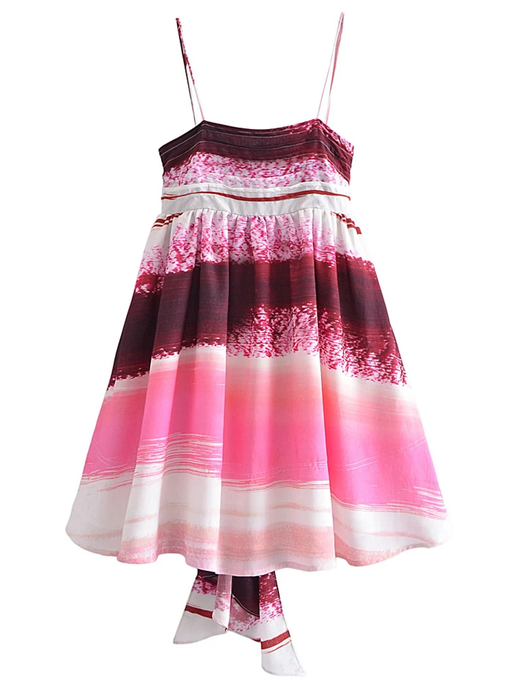 2022 Summer Women Vintage Tie Dye Print Bow Sling Dress Sexy Backless A-line Short Ladies Dress French Style Vestido
2022 Summer Women Vintage Tie Dye Print Bow Sling Dress Sexy Backless A-line Short Ladies Dress French Style Vestido