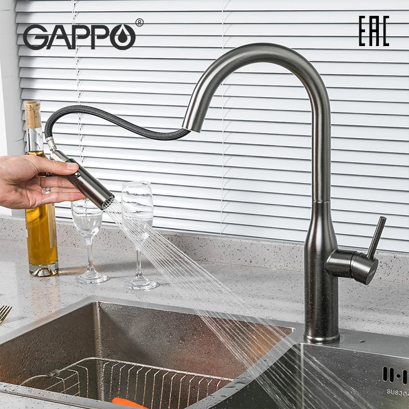 Фото GAPPO Вытащить кухонный кран смеситель для кухни на кухню G4398-41/45/46 - купить по