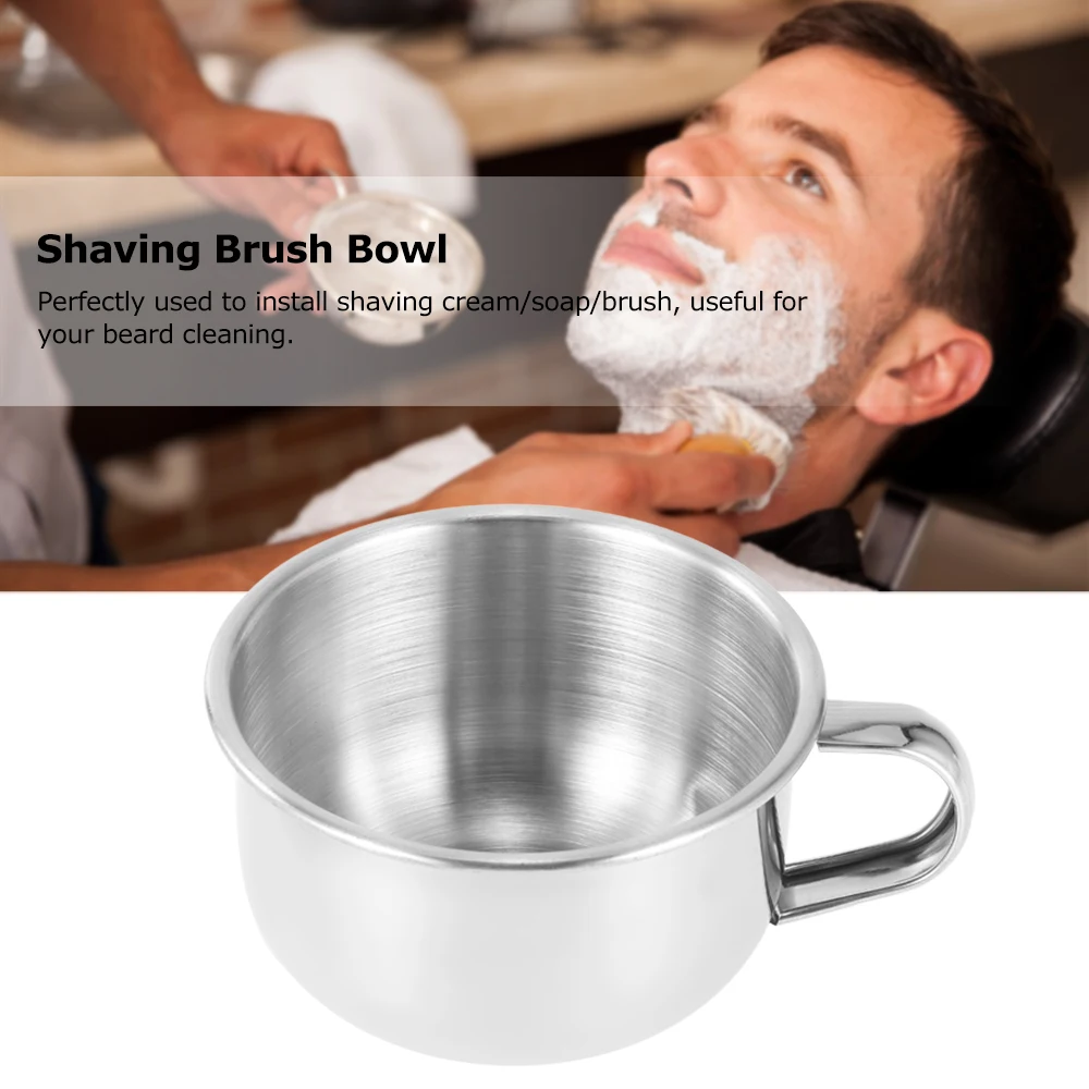 

Shaving Soap Mug Stainless Steel Shaving Bowl Cup Shaving Razor Contaioner Barber Brush Cleaning Soap Mug Shaving Bowl for Men