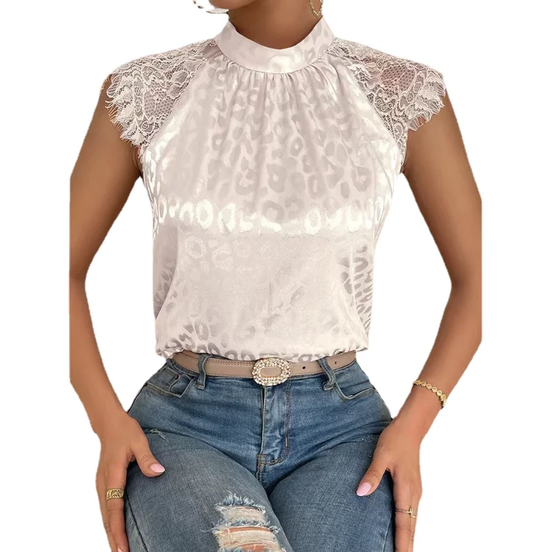 Solid Pink Shirts 2023 Sexy Pullover Stand Collar Top Lady Loose Sleeveless Lace Shirt Womens Blouses Summer Blusas Mujer 26563
Solid Pink Shirts 2023 Sexy Pullover Stand Collar Top Lady Loose Sleeveless Lace Shirt Womens Blouses Summer Blusas Mujer 26563