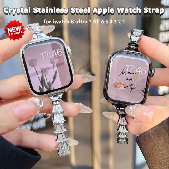 Luxury Stainless Chain Strap for Apple Watch 8 Ultra 49mm 45mm 41mm Crystal Bracelet for iWatch Series 7 SE 6 5 4 3 38/40mm 42mm
Luxury Stainless Chain Strap for Apple Watch 8 Ultra 49mm 45mm 41mm Crystal Bracelet for iWatch Series 7 SE 6 5 4 3 38/40mm 42mm