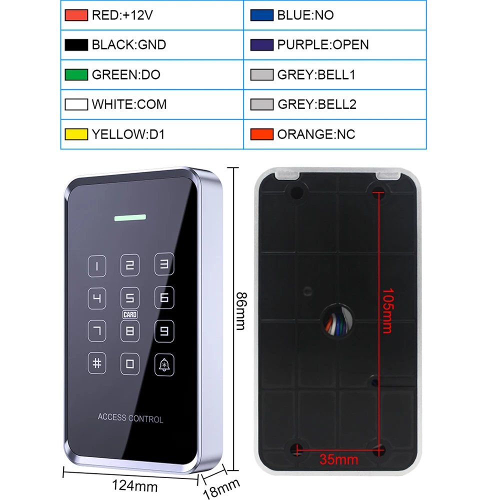 RFID-клавиатура для контроля доступа Asia-Teco SF2EM/MF-W
RFID-клавиатура для контроля доступа Asia-Teco SF2EM/MF-W