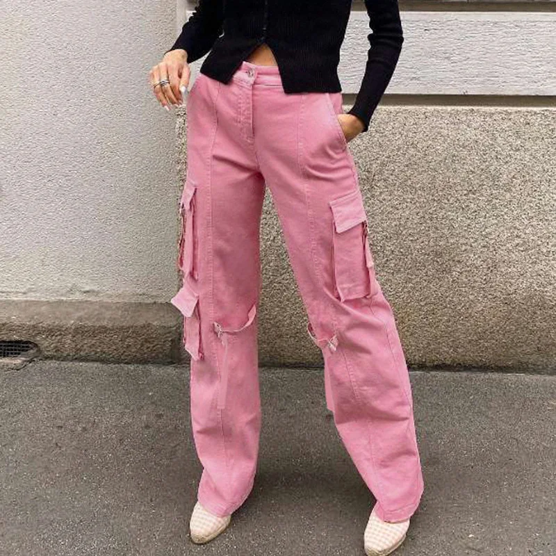 Low Waist Straight Baggy Pink Jeans Women Y2K Streetwear Cotton Casual Loose Cargo Pants Fashion Vintage Safari Style Trousers
Low Waist Straight Baggy Pink Jeans Women Y2K Streetwear Cotton Casual Loose Cargo Pants Fashion Vintage Safari Style Trousers