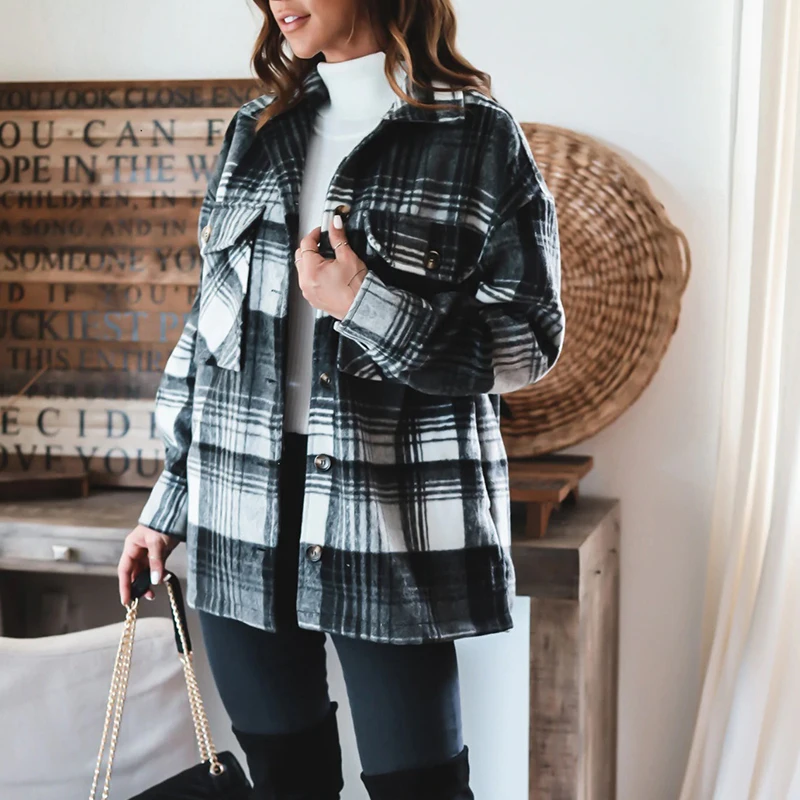 Spring Turn-down Collar Women Top Jacket Elegant Plaid Print Patchwork Office Cardigan Autumn Long Sleeve Button Coat Outerwears
Spring Turn-down Collar Women Top Jacket Elegant Plaid Print Patchwork Office Cardigan Autumn Long Sleeve Button Coat Outerwears