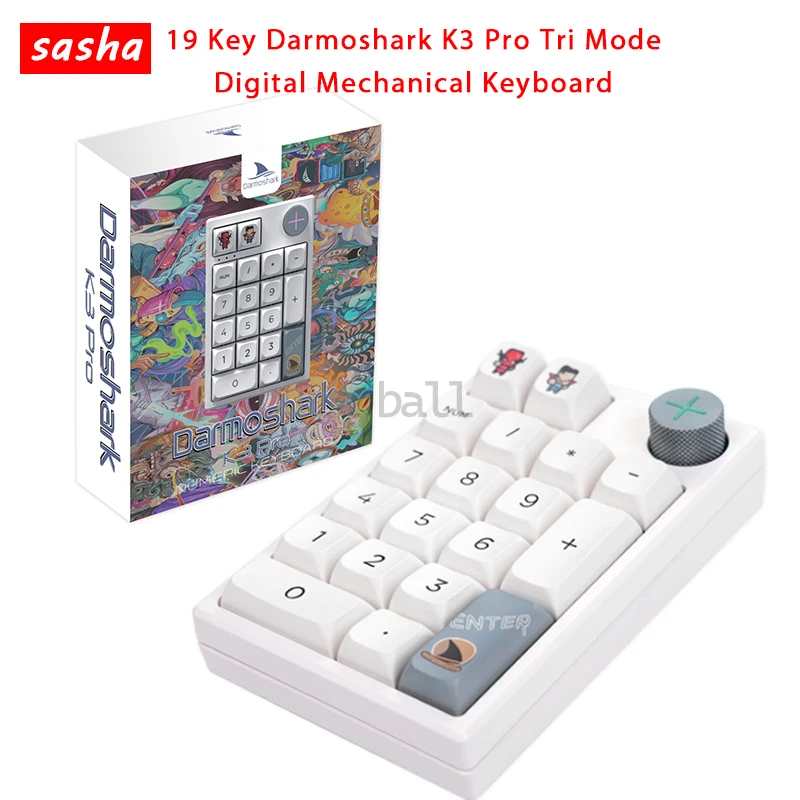 

19 Key Darmoshark K3 Pro Bluetooth Tri Mode 2.4g Hot Swap Digital Mechanical Keyboard RBG Backlit Accessory For Pc Desktop Gift