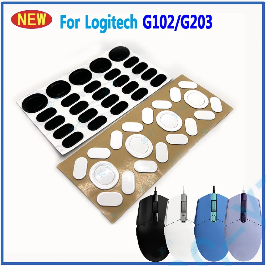 

10-100 Sets NEW Mouse Feet Skates Pads For Logitech G102 G103 Mouse Black White Anti Skid Sticker
