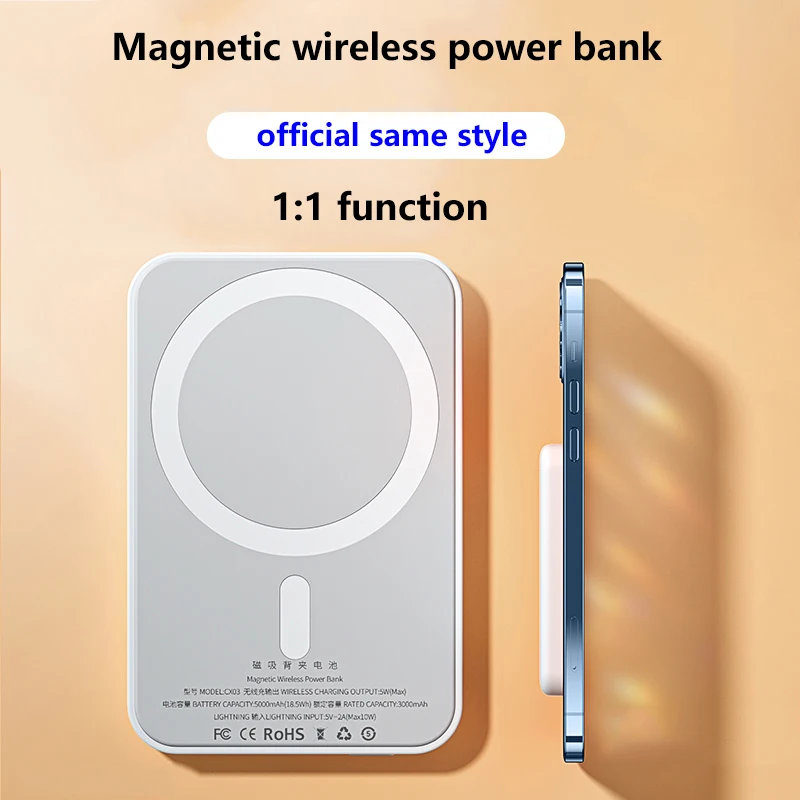 Портативное зарядное устройство 10000 мАч для Magsafe, магнитное беспроводное портативное зарядное устройство, внешний портативный аккумулятор ...
