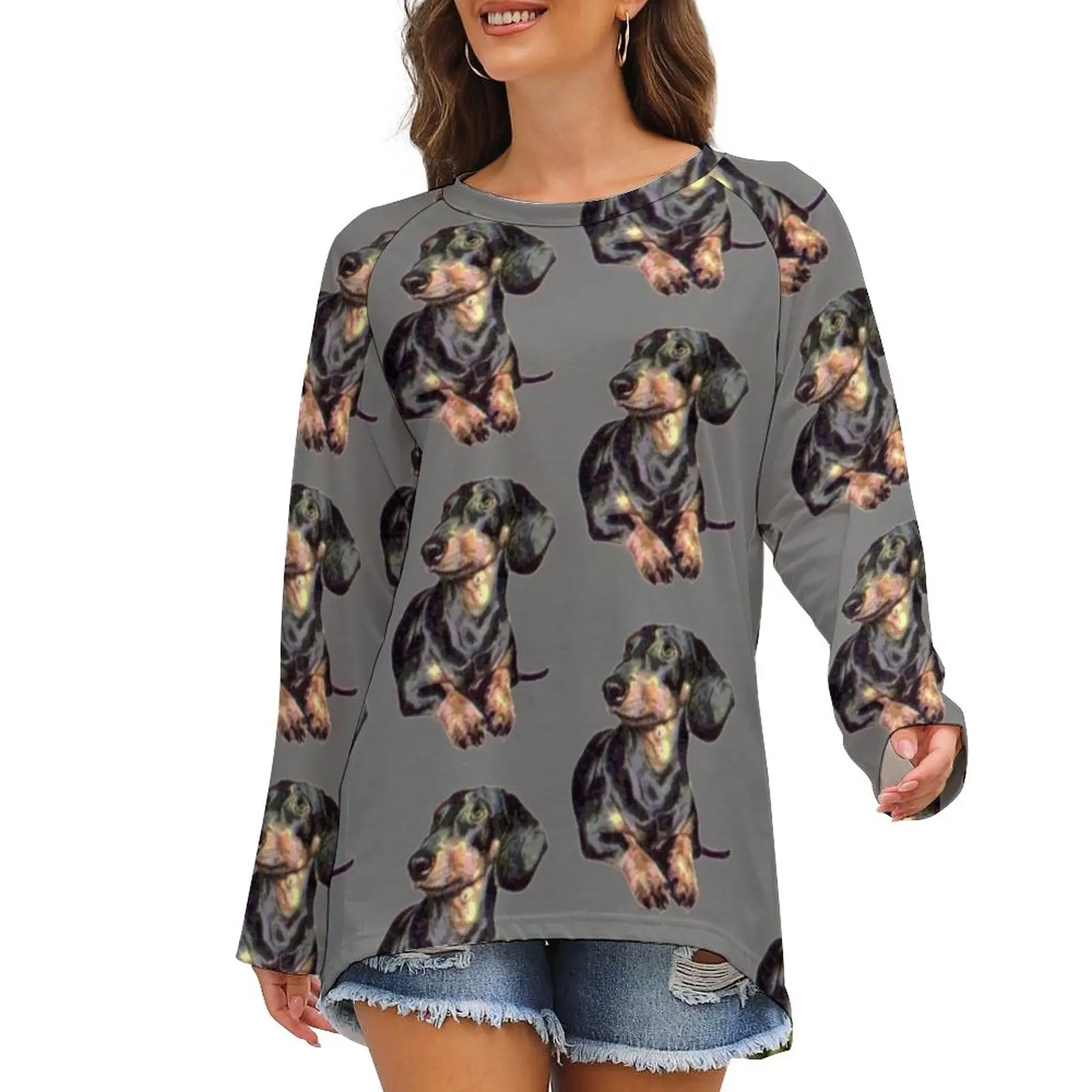 Женская футболка с длинным рукавом и графическим принтом
Женская футболка с длинным рукавом и графическим принтом