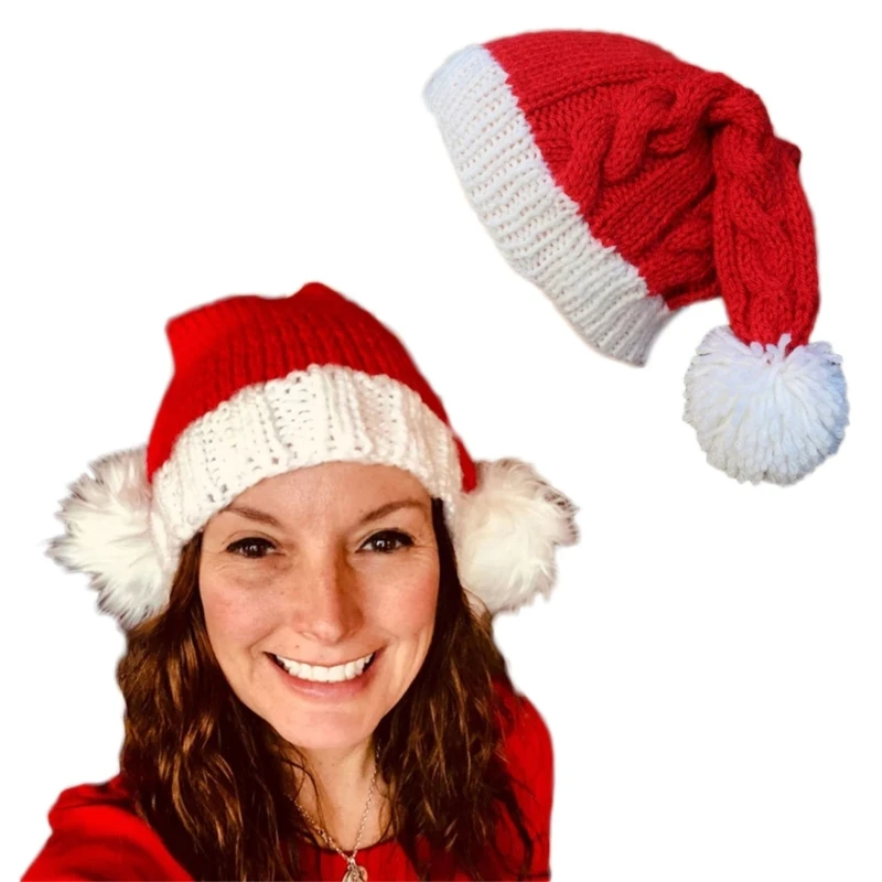 Adults Gift Xmas Party Hat Santa Claus Hat Knitting Red and White Christmas Hat 
Adults Gift Xmas Party Hat Santa Claus Hat Knitting Red and White Christmas Hat